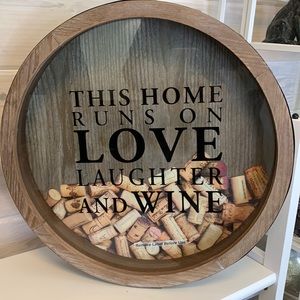 Wine cork storage wall art